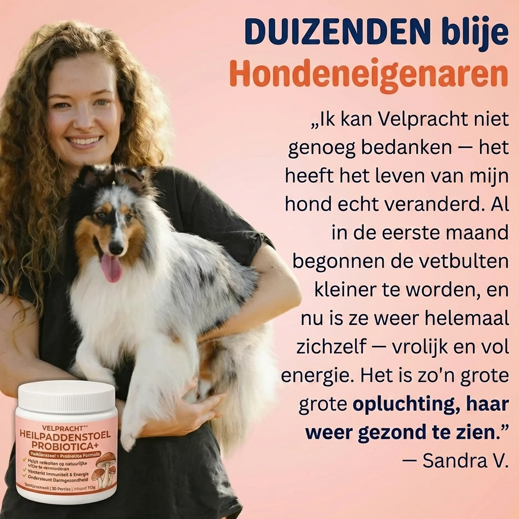velpracht™ Heilpaddenstoel + Probiotica | Vetbulten Supplement voor Honden
