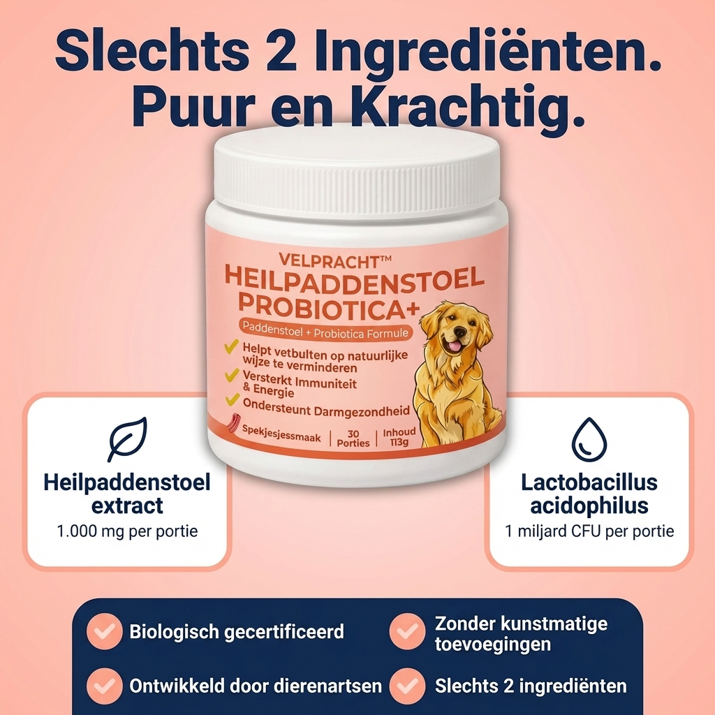 velpracht™ Heilpaddenstoel + Probiotica | Vetbulten Supplement voor Honden